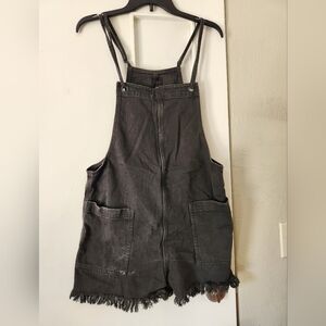 Aerie Charcoal Denim Overalls